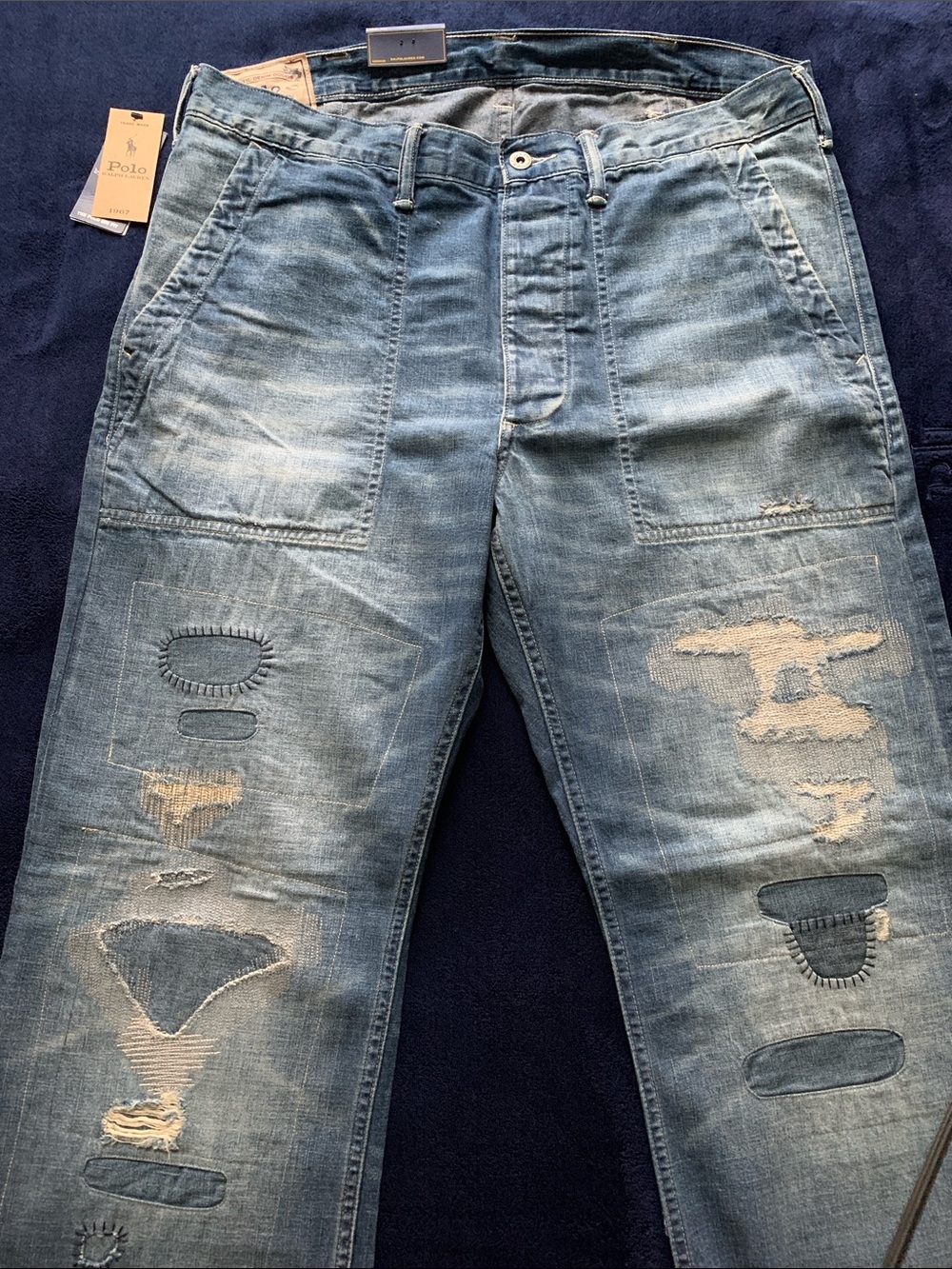 Polo by Ralph Lauren Light Blue Distressed Relaxed Men’s Jeans